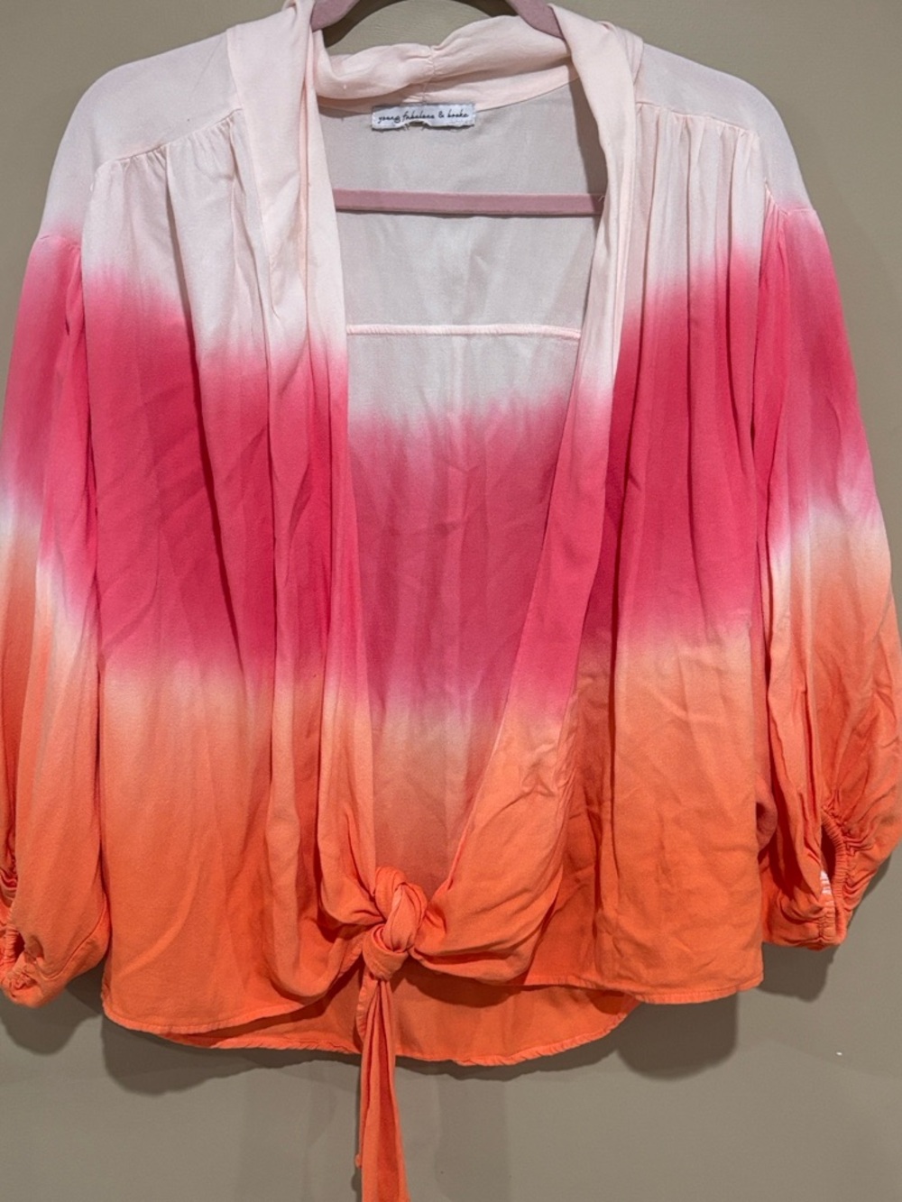 Young fabulous broke ombre boho tie front top - Picture 2 of 5
